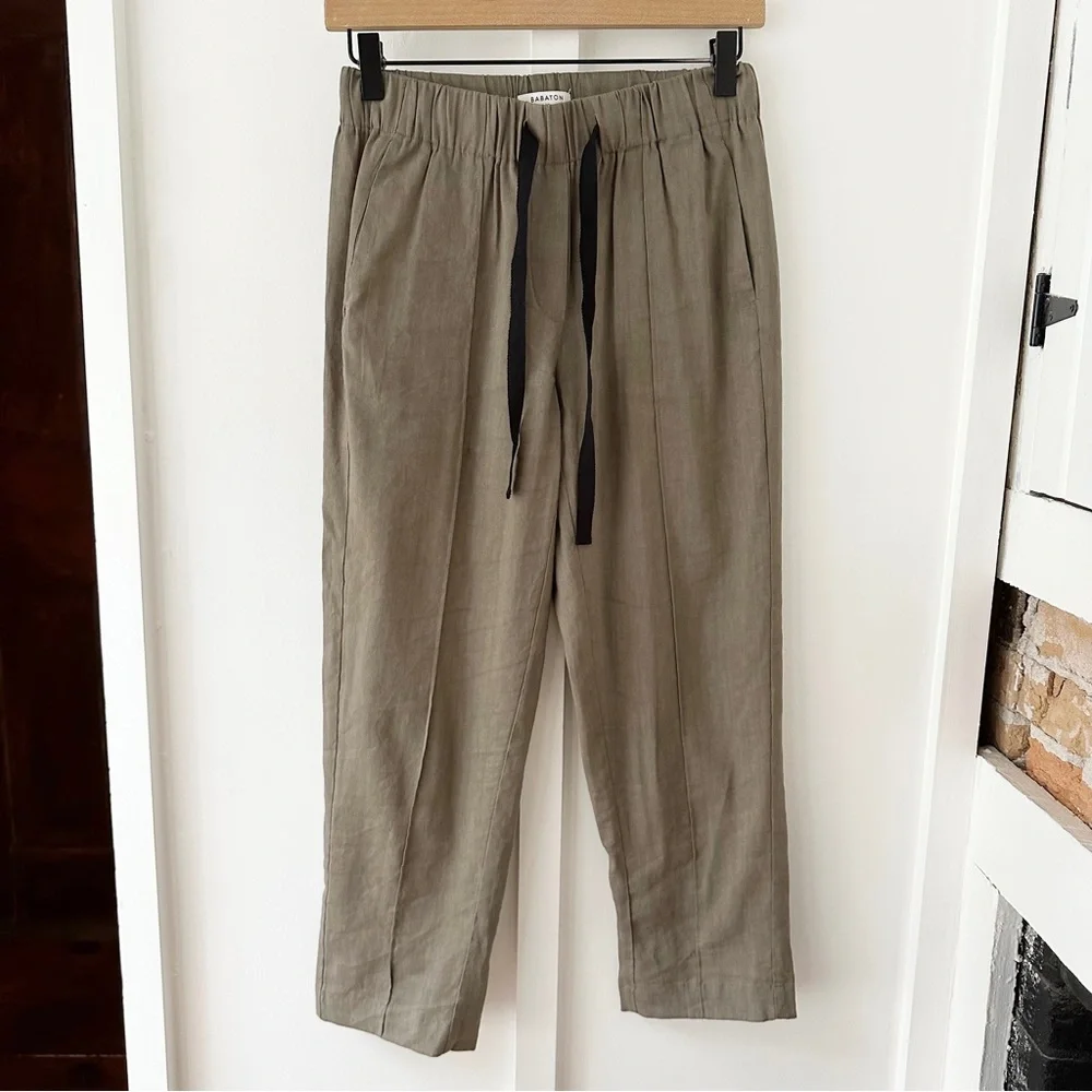 BABATON olive Errol linen pant